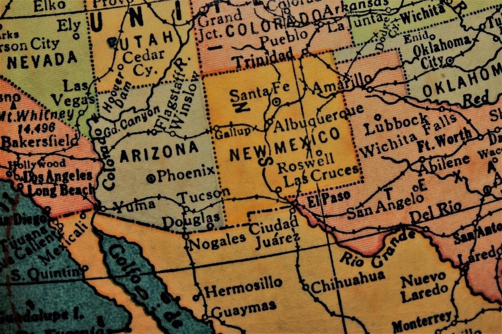 アリゾナ州の地図